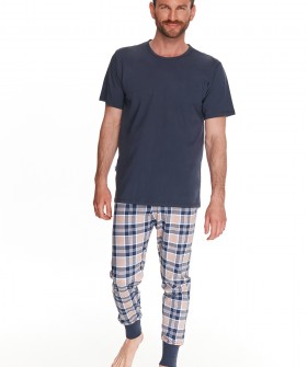 Мужская трикотажная пижама с брюками и футболкой