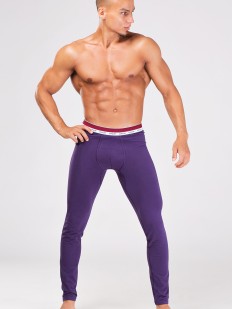 Фиолетовые мужские облегающие кальсоны из мягкого трикотажа