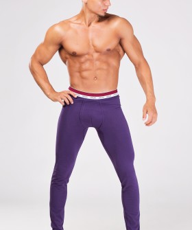 Фиолетовые мужские облегающие кальсоны из мягкого трикотажа