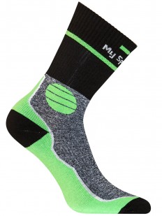 Черно-зеленые спортивные женские носки 