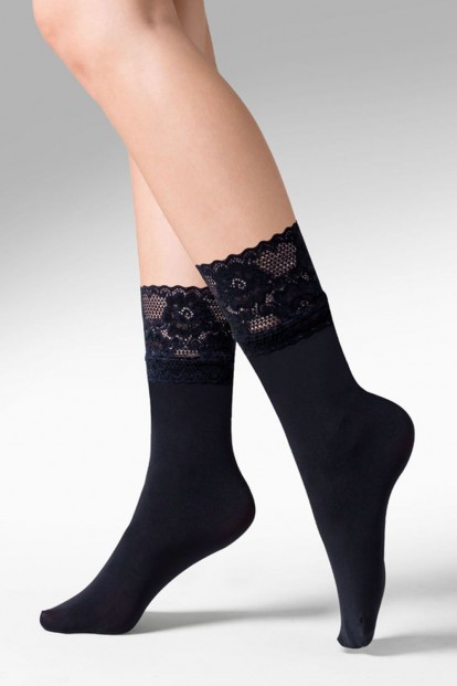 Высокие женские носки с кружевной резинкой Gabriella 686 NINA - фото 1