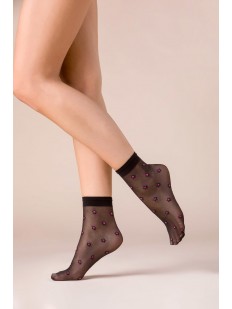 Женские черные носки с розовыми неоновыми звездочками
