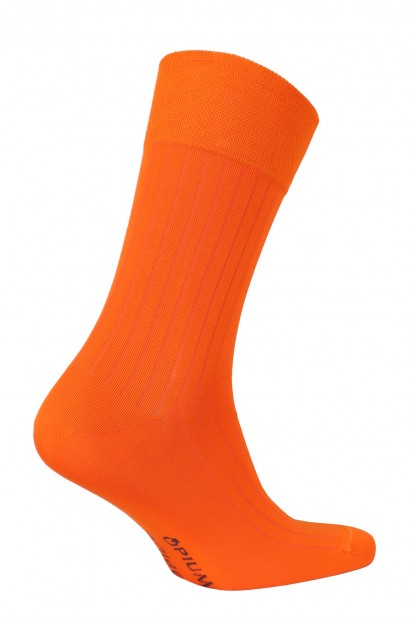 Мужские высокие хлопковые носки Opium premium оранжевые - фото 1