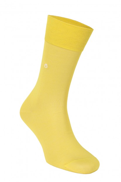 Классические тонкие мужские носки Opium premium желтый - фото 1