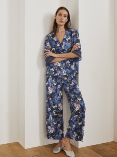 Пижамные женские брюки с цветочным принтом