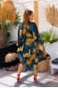 Женский атласный широкий халат-кимоно с ассиметричной длиной Livco corsetti fashion Lc 90660 handis szlafrok - фото 9