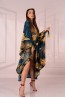 Женский атласный широкий халат-кимоно с ассиметричной длиной Livco corsetti fashion Lc 90660 handis szlafrok - фото 7