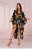 Женский атласный широкий халат-кимоно с ассиметричной длиной Livco corsetti fashion Lc 90660 handis szlafrok - фото 14