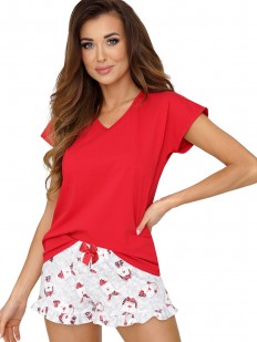 Женская пижама с красной футболкой 