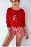 Женский красный пижамный комплект с шортами с кофтой с рукавом 3/4 Sensis hazel - фото 4