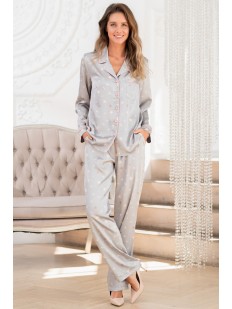 Женская брючная пижама с рубашкой с длинными рукавами