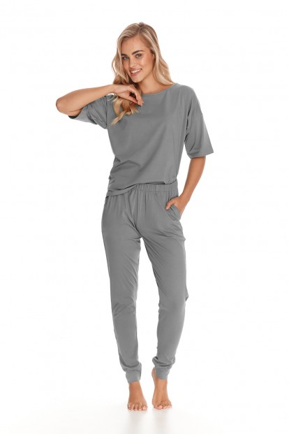 Женская хлопковая пижама с футболкой и брюками с карманами Taro 23w lucia 2772-01 - фото 1