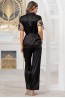 Женский черный костюм для дома с брюками и запашным жакетом Mia-amore Regina 3906 - фото 3