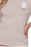 Женская хлопковая бежевая пижама с брюками на манжетах и лонгсливом Doctor nap pm.4528  - фото 3