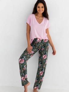 Последний товар!!! Женская пижама с футболкой и брюками с цветочным принтом