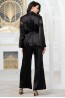 Женская шелковая пижама с брюками и жакетом с длинным рукавом Mia-amore Aurelia 3896 черная - фото 3