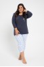 Женский хлопковый пижамный комплект из брюк и кофты с длинным рукавом Taro 24w magnolia 3012-01 - фото 1