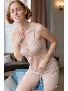 Женская пижама из вискозы с шортами и топом