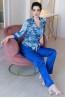 Женский шелковый брючный комплект для дома с жакетом на пуговицах Mia-amore Ariel 3096 - фото 1