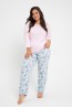 Женский хлопковый пижамный комплект из брюк и кофты с длинным рукавом Taro 24w amora 3008-01 - фото 1
