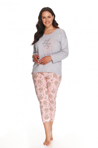 Женский хлопковый пижамный комплект из леггинсов и кофты с длинным рукавом Taro 23w giorgia 2802-2803-02 - фото 1