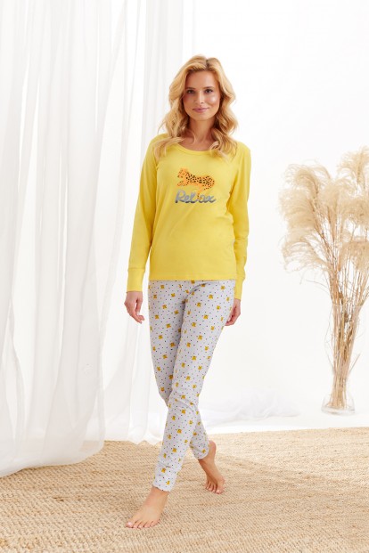 Женская трикотажная хлопковая пижама с брюками и кофтой Taro 20w gala 2450-02 - фото 1