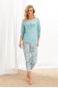 Женская трикотажная хлопковая пижама с бриджами и кофтой Taro 20w nina 2234-01 - фото 1