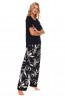 Женская черная пижама из вискозы с футболкой и брюками свободного кроя Doctor nap pm.5107   - фото 4