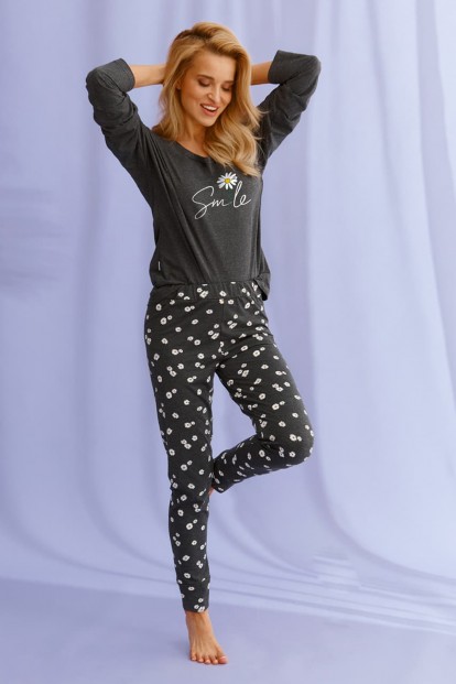 Женский хлопковый пижамный комплект с брюками и кофтой Taro 22w nicole 2572-02 - фото 1