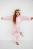 Розовая хлопковая пижама для девочки с брюками и рубашкой c длинным рукавом Sensis mercedes kids - фото 4