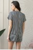 Женская шелковая клетчатая пижама с шортами и блузой с коротким рукавом Mia-amore Julianna 3974 - фото 3