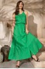 Женский зеленый хлопковый костюм юбка макси и блузка без рукавов Mia-amore Rochelle 1612g - фото 1
