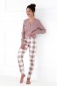 Женская хлопковая пижама с брюками в клетку и лонгсливом Sensis sammie - фото 3