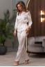 Шелковый женский костюм с брюками и жакетом на пуговицах Mia-amore Arianna 3946 белый - фото 3