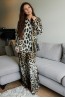 Женский комплект из широких брюк и рубашки оверсайз леопардовой расцветки 5 senses 7149  - фото 1