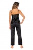 Женская черная однотонная пижама с топом и брюками Donna Tiffani pyjamas  - фото 2
