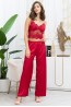 Женская шелковая пижама с жакетом на запахе и брюками Mia-amore Aurelia 3896 красная - фото 2