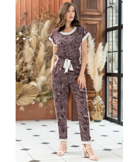 Женский пижамный комплект из брюк и блузки