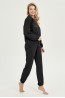 Женский черный хлопковый костюм для дома брюки и кофта с длинным рукавом Taro 24w lia 3004-01 - фото 4