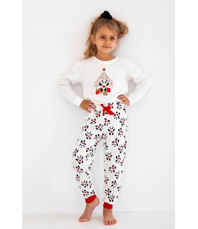 Брючная пижама для девочек с принтом панда