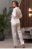 Шелковый женский костюм с брюками и жакетом на пуговицах Mia-amore Arianna 3946 белый - фото 2