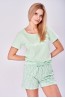 Женская хлопковая пижама с шортами и футболкой светло-зеленого цвета Taro 23s gloria 2957-01 - фото 2