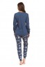 Женская хлопковая темно-синяя пижама с брюками на манжетах и лонгсливом Doctor nap pm.4340  - фото 3