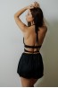 Женский черный шелковый комплект из шорт и топа для сна и отдыха 5 senses 7148 - фото 3