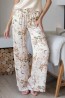 Женские шелковые широкие брюки прямого кроя с растительным рисунком Mia-amore Amely 5045 - фото 2