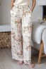 Женские шелковые широкие брюки прямого кроя с растительным рисунком Mia-amore Amely 5045 - фото 1