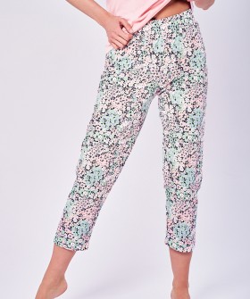 Пижамные брюки капри с цветочным рисунком