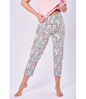 Пижамные брюки капри с цветочным рисунком