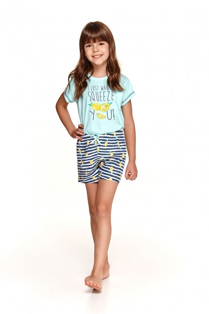 Детская хлопковая пижама для девочек с шортами и футболкой Taro 21s hania 2200-2201-03 - фото 1