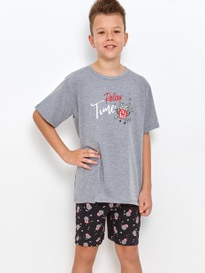 Пижама для мальчика подростка с принтованными шортами и футболкой